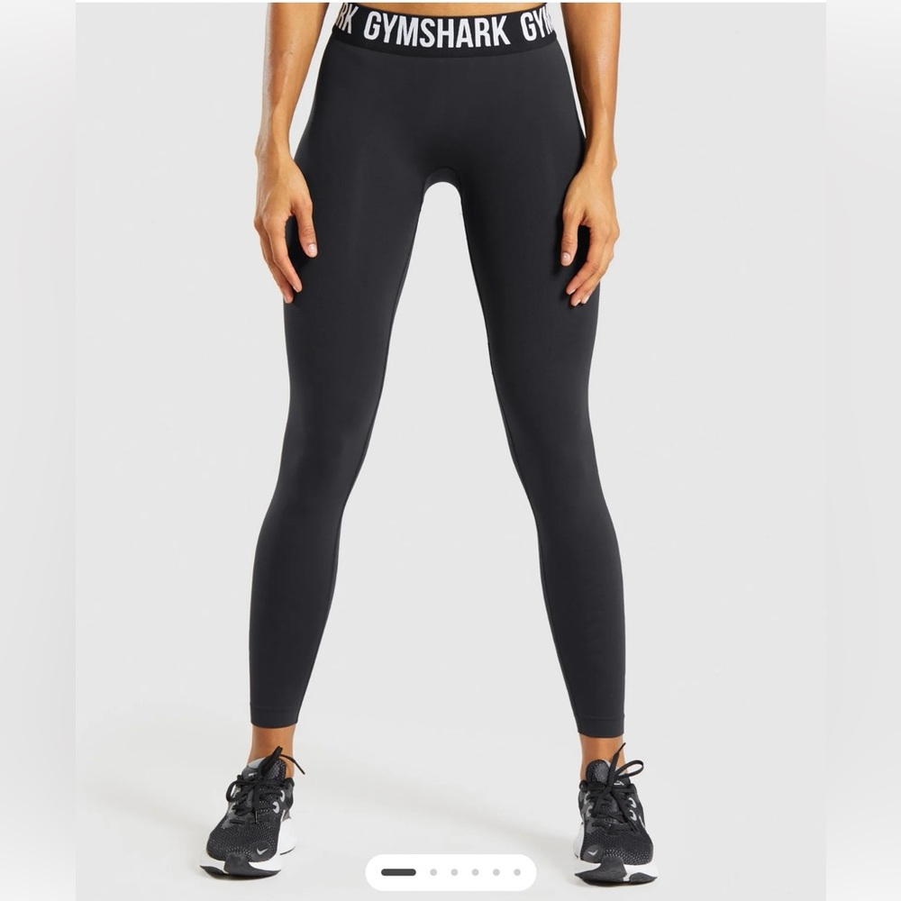 NWOT Gymshark Fit Seamless Leggings Black/White Size L - Picture 3 of 6